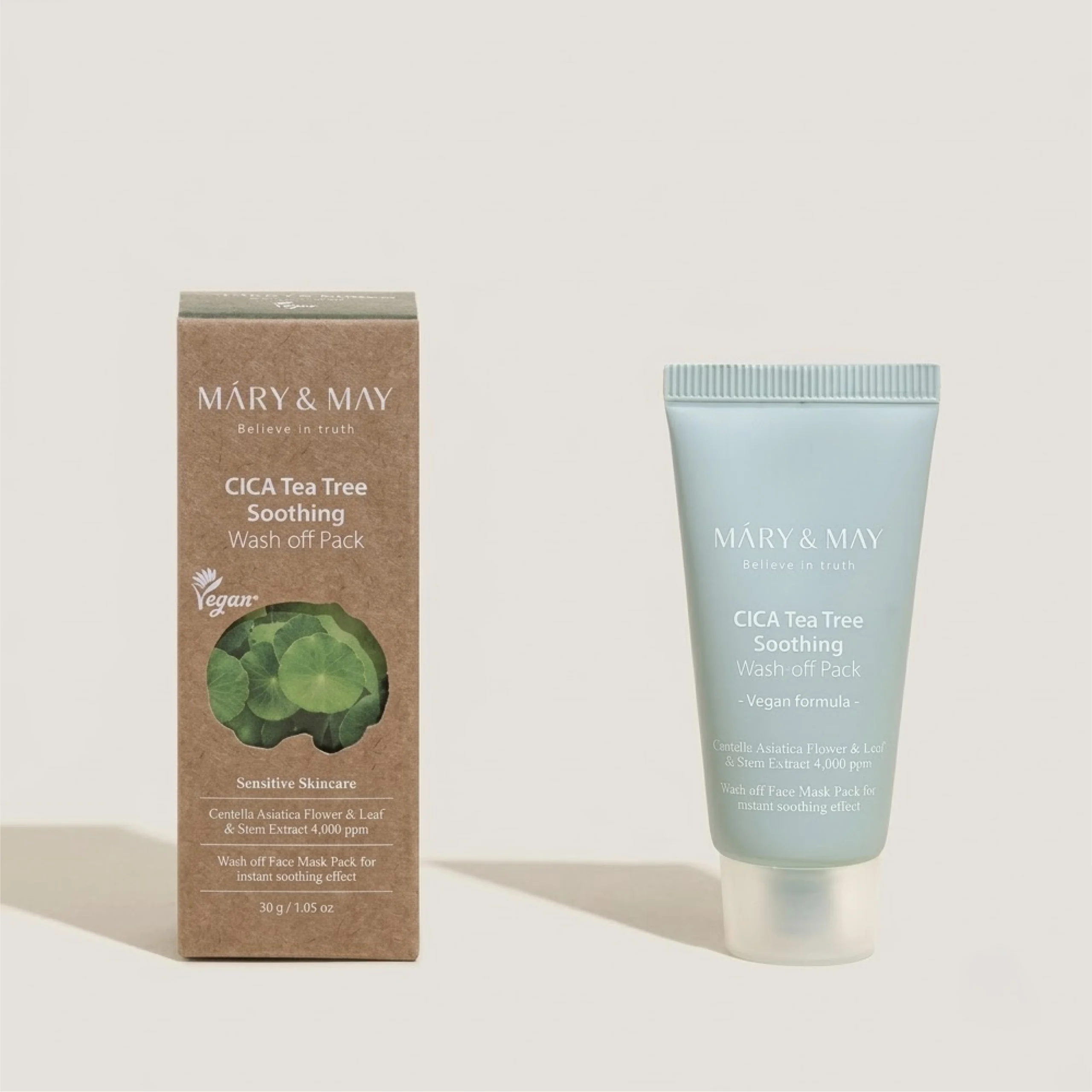 Cica Tea Tree Soothing Wash Off Mask Pack Mini MARY&MAY - Image 2