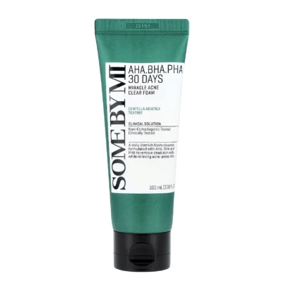 AHA BHA PHA 30Days Miracle Acne Clear Foam Cleanser SOME BY MI
